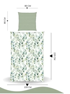 termana Traum&Trend Bettwäsche & Bettwaren<Bettwäsche-Set "Eukalyptus, Blätter" in Grün
