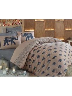 Elizabed Bettwäsche & Bettwaren<Bettwäsche-Set "Fil" in Beige/ Blau