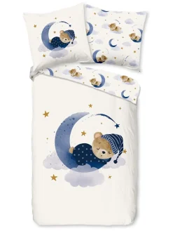 Good Morning Kindermöbel<Bettwäsche-Set "Sleeping" in Creme/ Dunkelblau