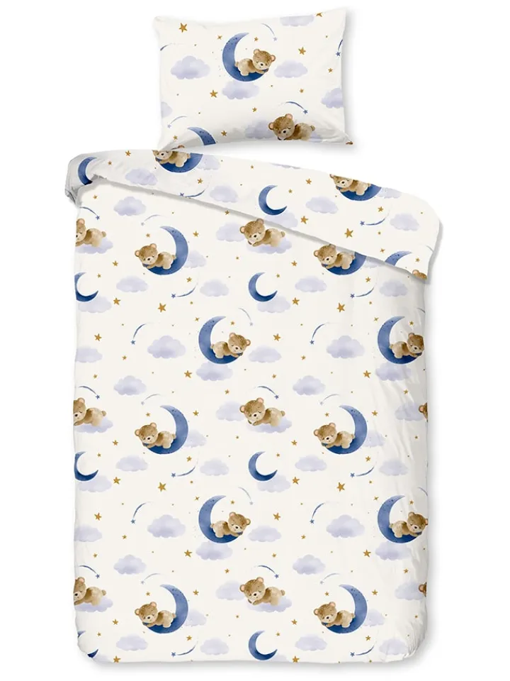 Good Morning Kindermöbel<Bettwäsche-Set "Sleeping" in Creme/ Dunkelblau