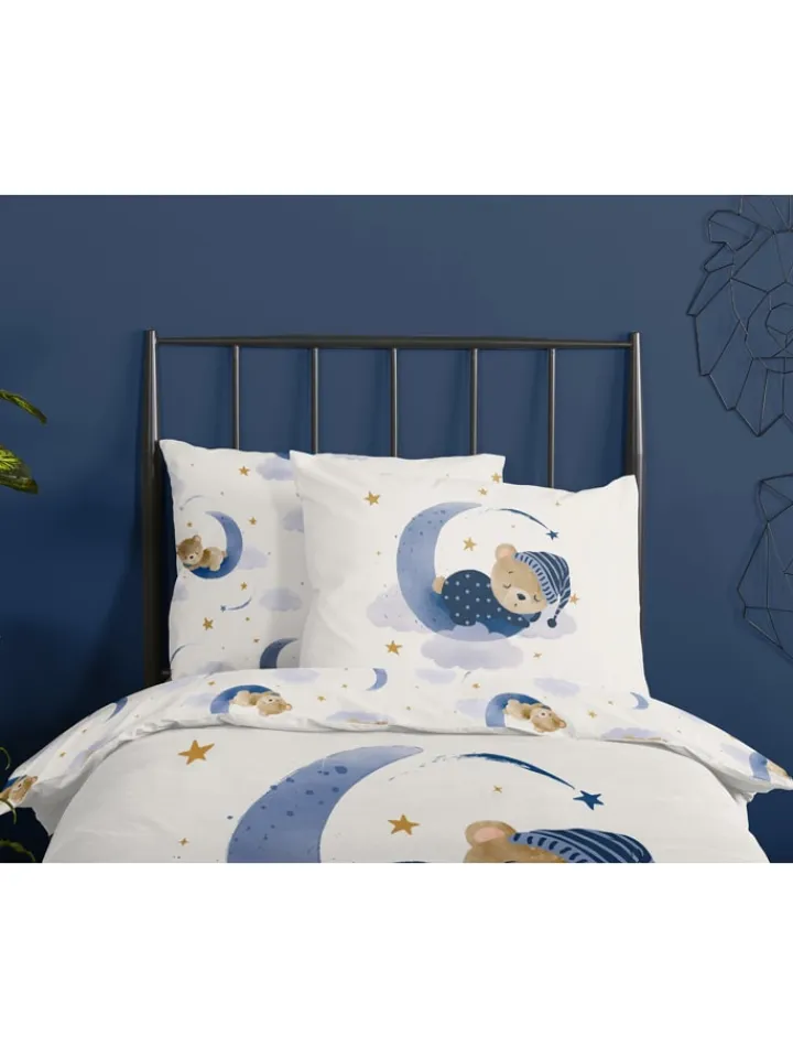 Good Morning Kindermöbel<Bettwäsche-Set "Sleeping" in Creme/ Dunkelblau