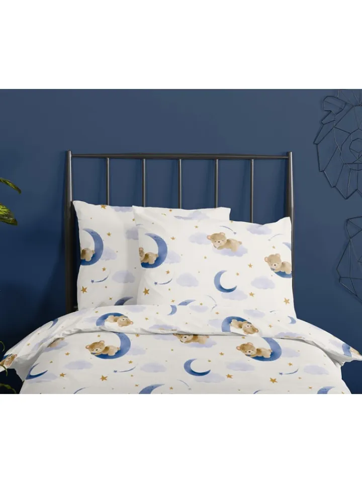 Good Morning Kindermöbel<Bettwäsche-Set "Sleeping" in Creme/ Dunkelblau