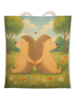 Mr. & Mrs. Panda Einkaufstaschen & -Trolleys<Beutel Tasche Igel händchenhaltend Design ohne ... in Weiß