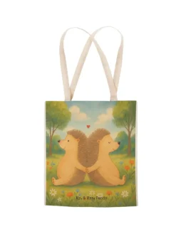 Mr. & Mrs. Panda Einkaufstaschen & -Trolleys<Beutel Tasche Igel händchenhaltend Design ohne ... in Weiß