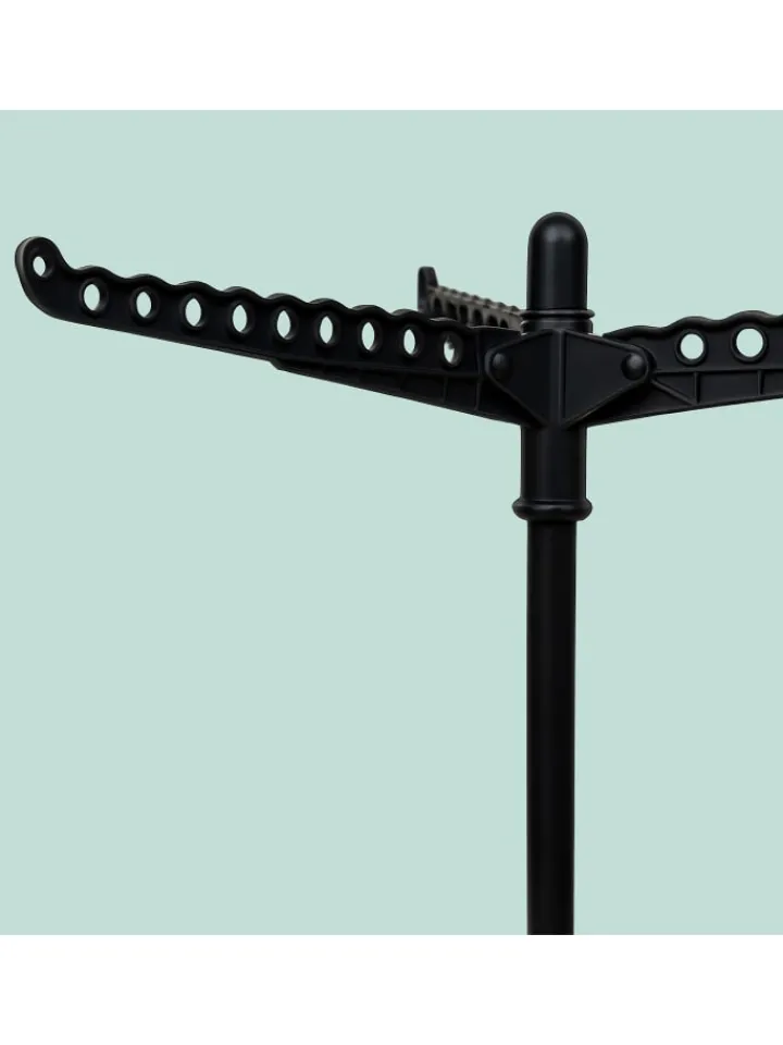 relaxdays Weitere Haushaltshelfer<Bügelwäscheständer in Schwarz - (H)143 x Ø 56 cm