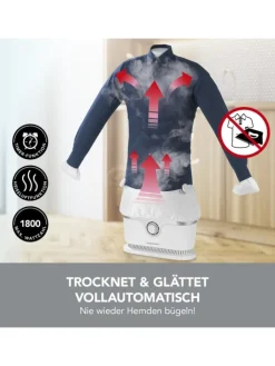 CLEANmaxx Bügeleisen<Bügler für Hemden & Blusen in Weiß/Silber