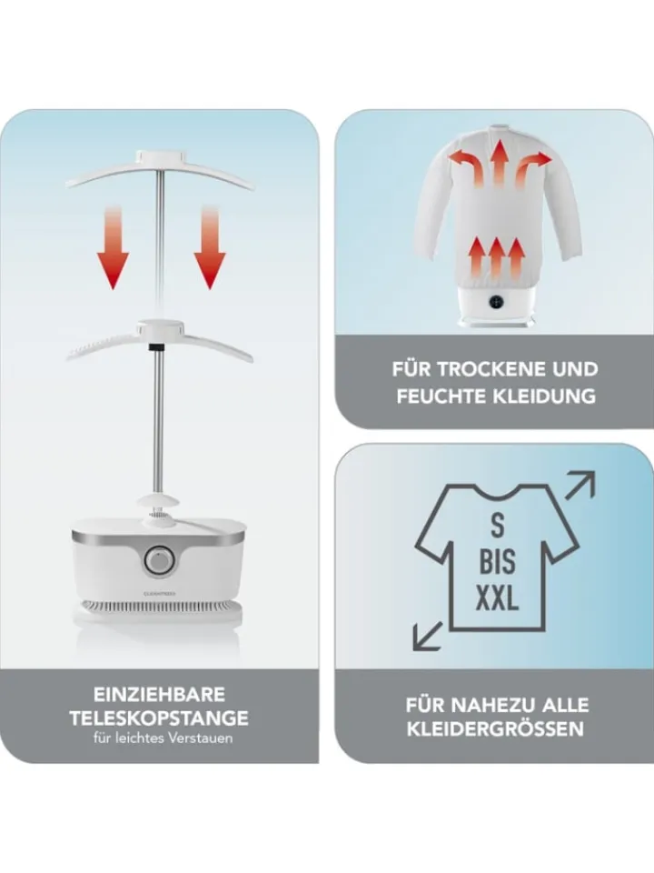 CLEANmaxx Bügeleisen<Bügler für Hemden & Blusen in Weiß/Silber