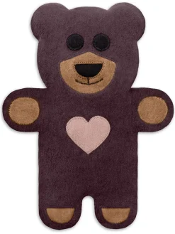 Leschi Wärmflaschen & -Kissen<Bio-Körnerkissen "Bär Teddy" in Lila - (L)40 x (B)4 x (H)14 cm