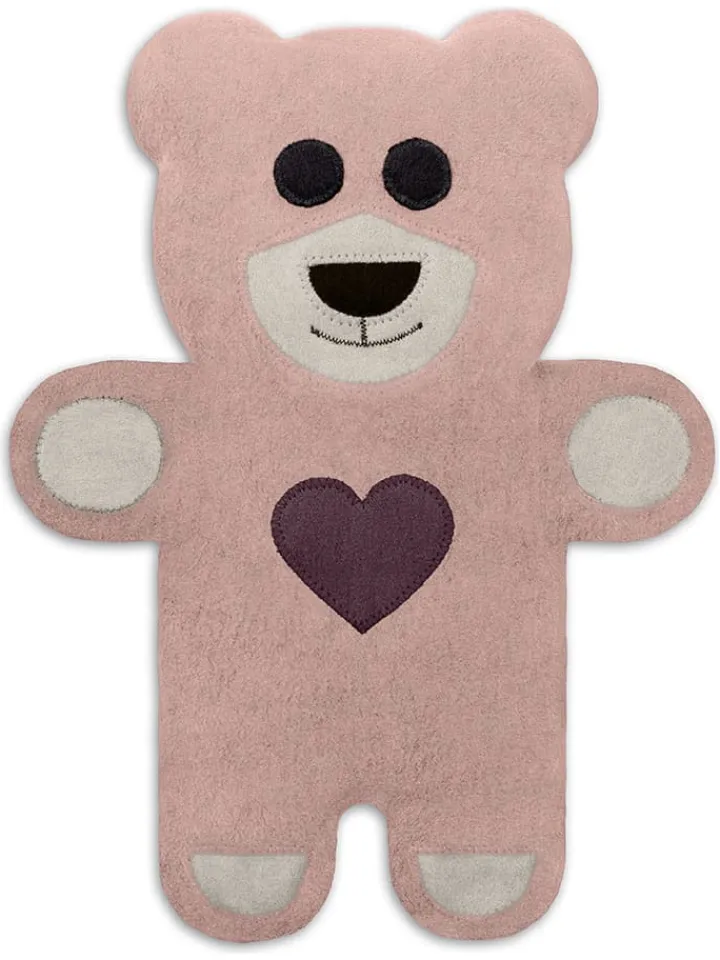 Leschi Wärmflaschen & -Kissen<Bio-Körnerkissen "Bär Teddy" in Rosa - (L)40 x (B)4 x (H)14 cm