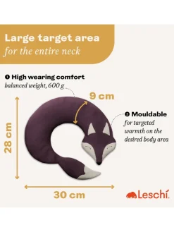 Leschi Wärmflaschen & -Kissen<Bio-Körnerkissen "Fuchs Noah" in Lila - (L)50 x (B)4 x (H)10 cm