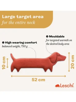 Leschi Kindermöbel|Wärmflaschen & -Kissen<Bio-Körnerkissen "Hund Winston" in Rot - (L)52 x (B)4 x (H)10 cm