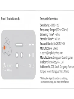 Kinglucky Tv & Audio<Bluetooth In-Ear-Kopfhörer in Schwarz