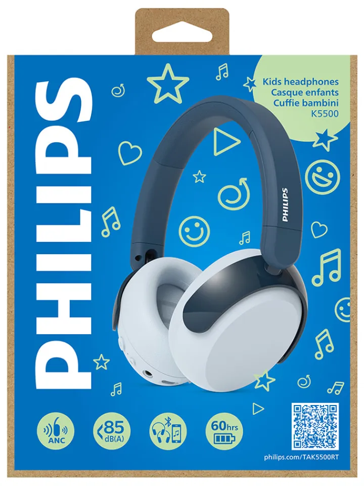 Philips Tv & Audio<Bluetooth-On-Ear-Kopfhörer "TAK5500RT" in Hellblau/ Blau