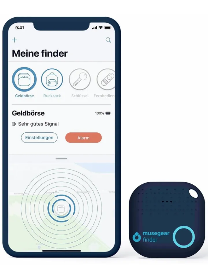 musegear Smarthome & Wetterstationen<Bluetooth-Schlüsselfinder "Finder 2" in dunkelblau 2er Pack