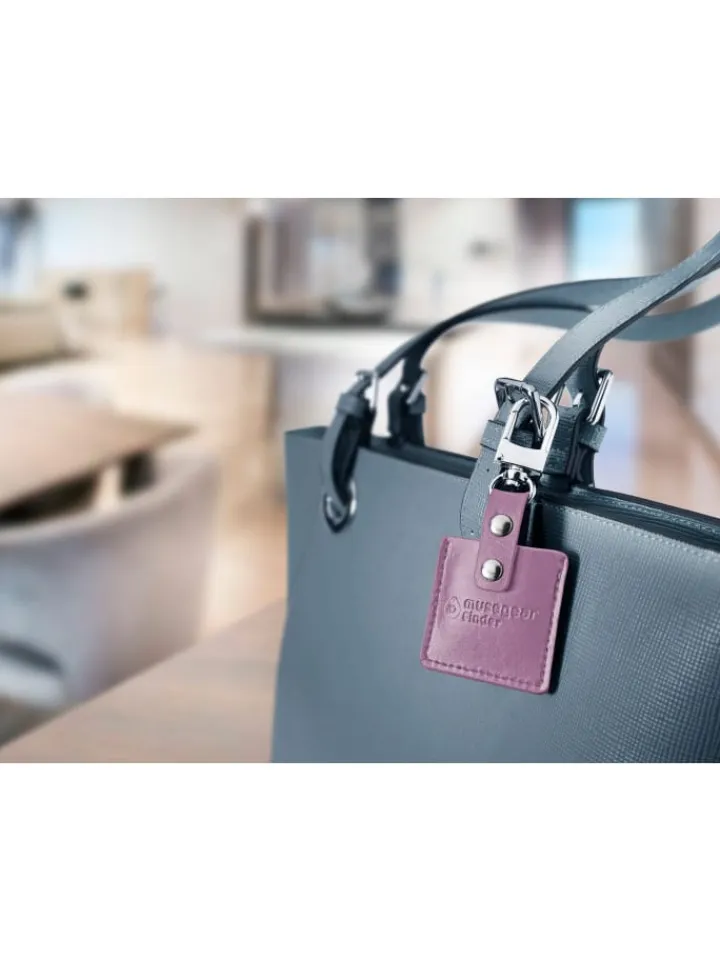 musegear Smarthome & Wetterstationen<Bluetooth-Schlüsselfinder "Finder 2" in rosa Ledertasche