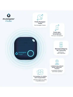 musegear Smarthome & Wetterstationen<Bluetooth-Schlüsselfinder "Finder 2" in Dunkelblau