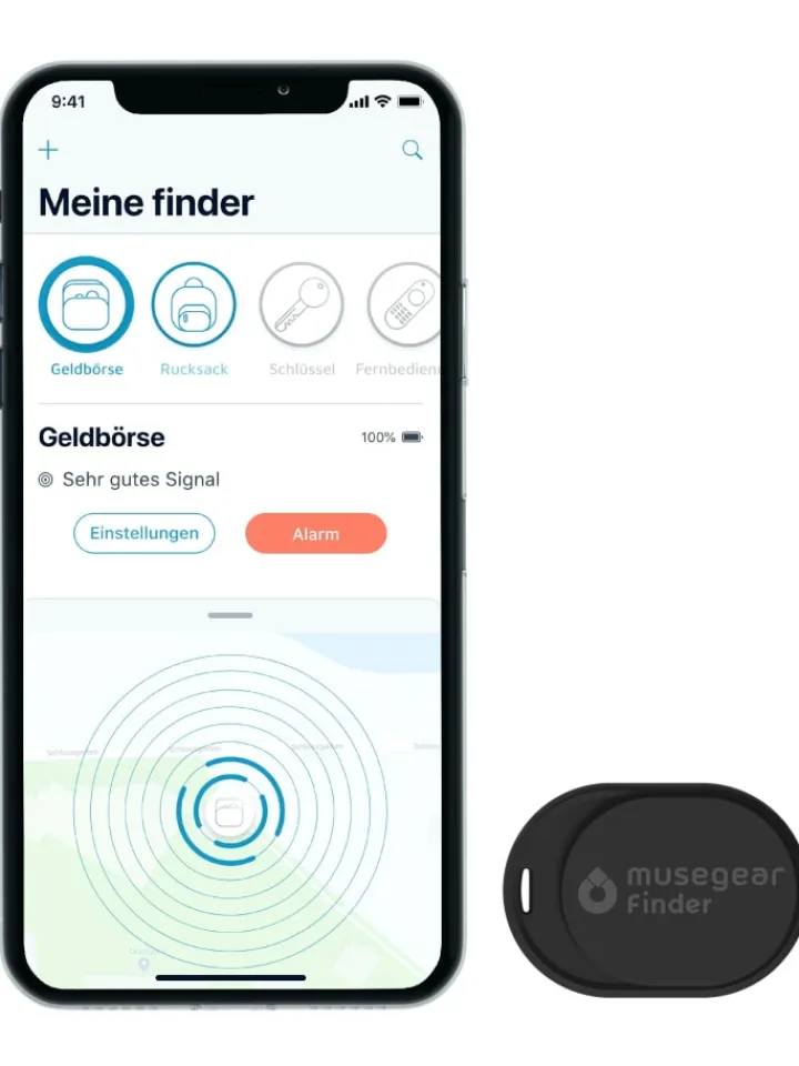 musegear Smarthome & Wetterstationen<Bluetooth-Schlüsselfinder "Finder mini" in schwarz