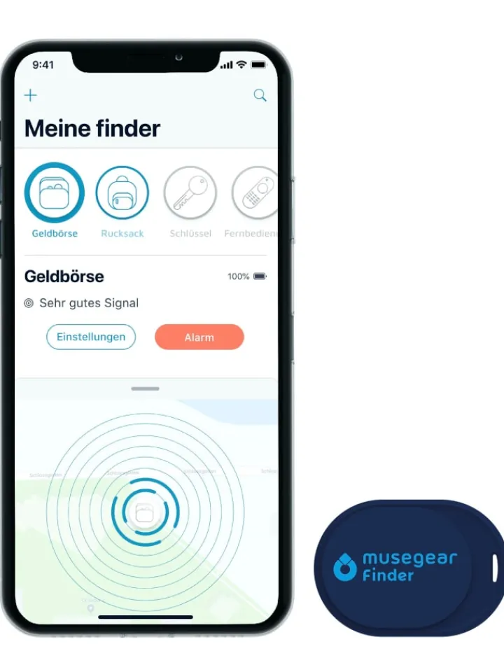 musegear Smarthome & Wetterstationen<Bluetooth-Schlüsselfinder "Finder mini" in blau
