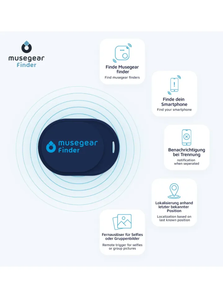 musegear Smarthome & Wetterstationen<Bluetooth-Schlüsselfinder "Finder mini" in blau