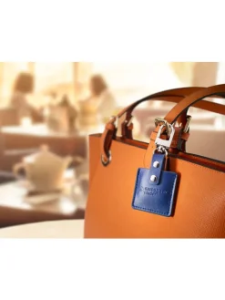 musegear Smarthome & Wetterstationen<Bluetooth-Schlüsselfinder "Finder 2" in marineblauer Ledertasche