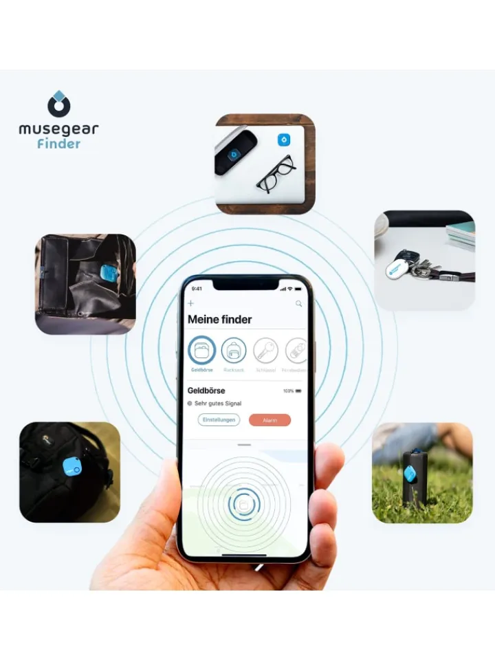 musegear Smarthome & Wetterstationen<Bluetooth-Schlüsselfinder "Finder mini" in schwarz - 2er Pack