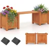 COSTWAY Pflanzen & Zubehör<Blumenkasten mit Gartenbank 105 x 26,5 x 29,5 cm in Orange