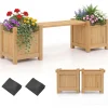 COSTWAY Pflanzen & Zubehör<Blumenkasten mit Gartenbank 105 x 26,5 x 29,5 cm in Beige