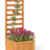 COSTWAY Pflanzen & Zubehör<Blumenkasten mit Rankgitter 123 cm in Orange