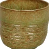 POSIWIO Pflanzen & Zubehör<Blumentopf in Hellbraun/ Grün - (H)12,5 x Ø 14,5 cm