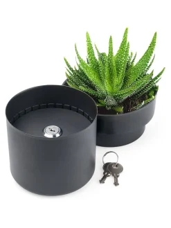SAX Wohndekoration<Blumentopf-Safe in Schwarz