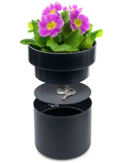 SAX Wohndekoration<Blumentopf-Safe in Schwarz