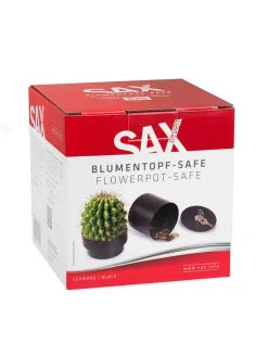 SAX Wohndekoration<Blumentopf-Safe in Schwarz