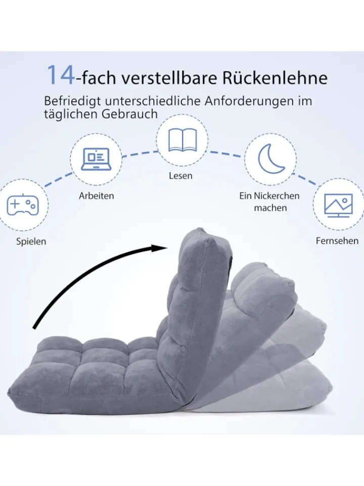 COSTWAY Sitzmöbel<Bodenstuhl in Grau