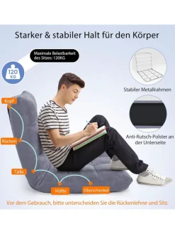 COSTWAY Sitzmöbel<Bodenstuhl in Grau