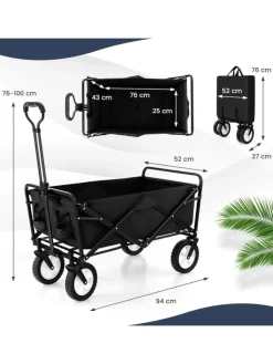 COSTWAY Einkaufstaschen & -Trolleys<Bollerwagen faltbar in Schwarz