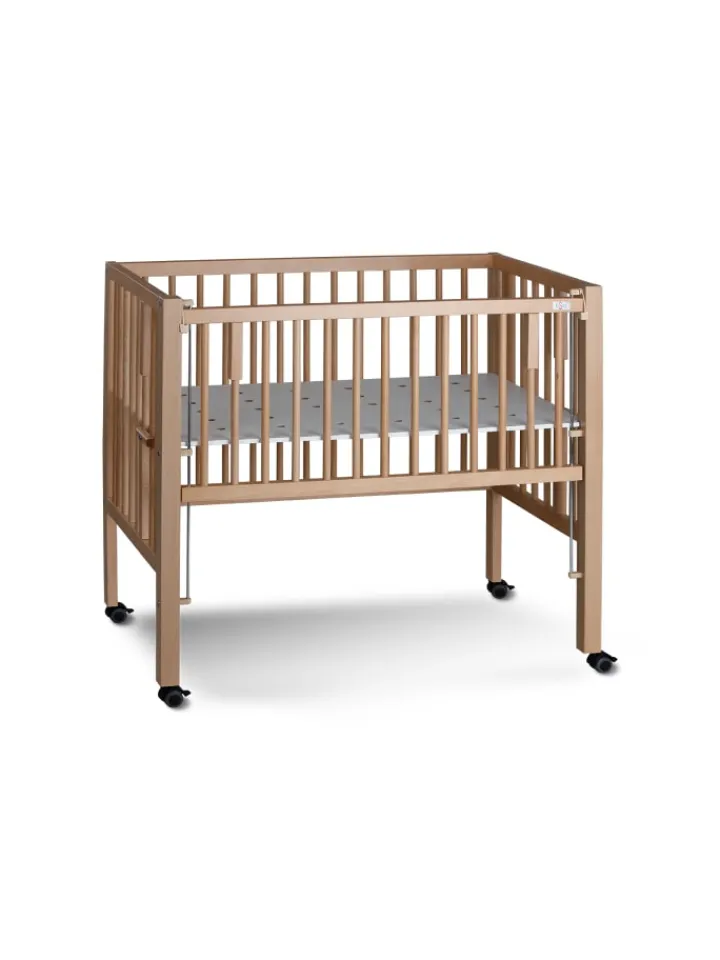 tiSsi Babymöbel<Boxspring Anstellbett "Maxi" in Natur - 50 x 90cm