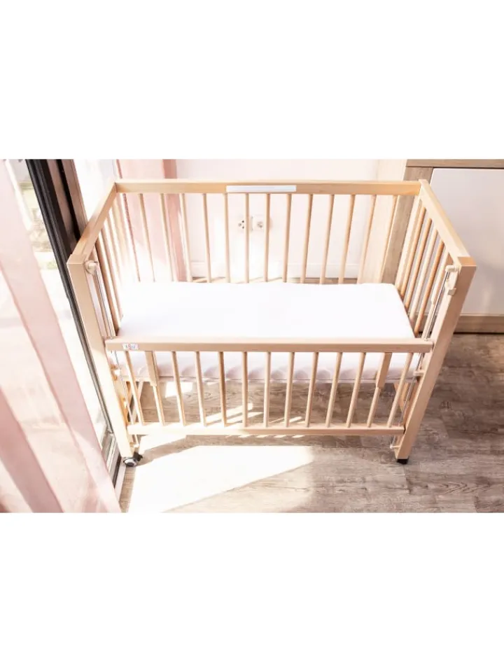 tiSsi Babymöbel<Boxspring Anstellbett "Maxi" in Natur - 50 x 90cm
