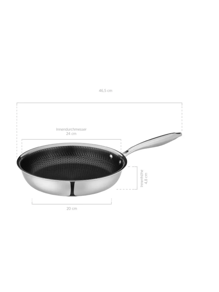 Mäser Kochgeschirr<Bratpfanne, Edelstahl Hestia in Schwarz / Silber