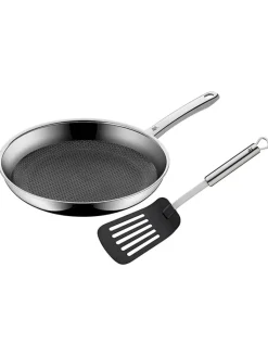 WMF Kochgeschirr<Bratpfanne mit Pfannenwender in Silber - Ø 28 cm