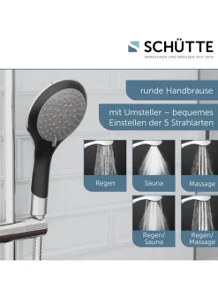 Franz Joseph Schütte Badaccessoires<BROADWAY Handbrause, Schwarz/Chrom
