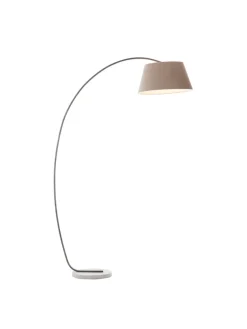 Brilliant Stehleuchten<Brok Bogenlampe, 2 m, Taupe/Grau, E27, schwenkbar, Fußschalter, modern