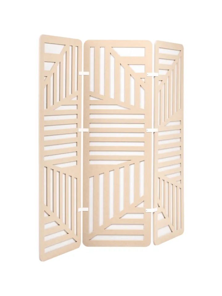 Beliani Paravents<Büro-Raumteiler FUTURA in Beige/Weiß - (W) 180 x (H) 180 x (L) 2 cm