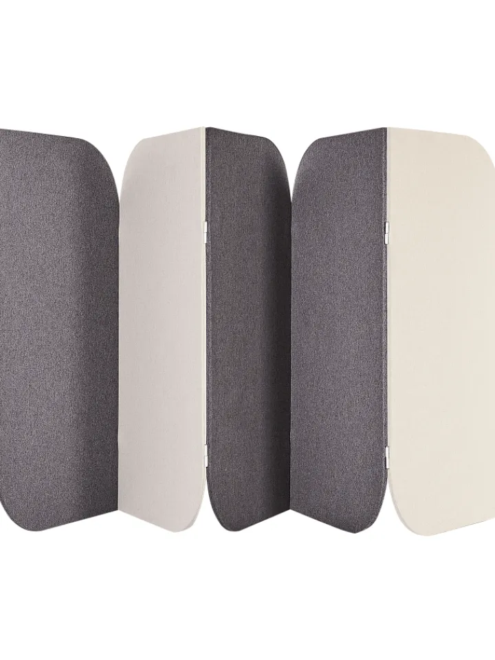 Beliani Paravents<Büro-Raumteiler SHADY in Grau/Beige - (W) 400 x (H) 160 x (L) 2 cm
