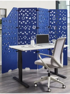 Beliani Paravents<Büro-Raumteiler STARRY in Blau - (W) 240 x (H) 180 x (L) 2 cm
