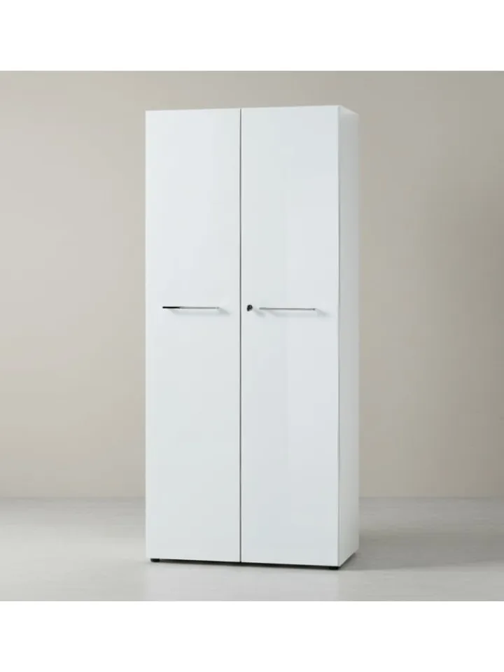 KADIMA DESIGN Möbel-Sets<Büro-Set 2 Schränke & Regal, 240cm breit, Glasfront in Weiß
