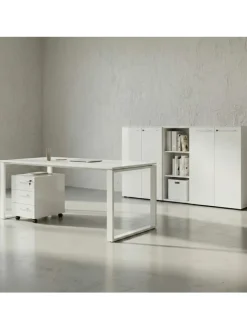 KADIMA DESIGN Möbel-Sets<Büro-Set 5-teilig, Glasfront Soft-Close Modern Büromöbel in Weiß