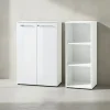KADIMA DESIGN Möbel-Sets<Büro-Set 2-tlg 120cm hoch Kommode x Regal, Glas Front in Weiß