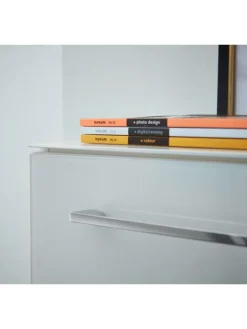KADIMA DESIGN Möbel-Sets<Büro-Set 2-tlg 120cm hoch Kommode x Regal, Glas Front in Weiß