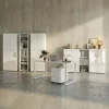 KADIMA DESIGN Möbel-Sets<Büro-Set 8-tlg, Glas Abschließbar Modern Büromöbel in Weiß