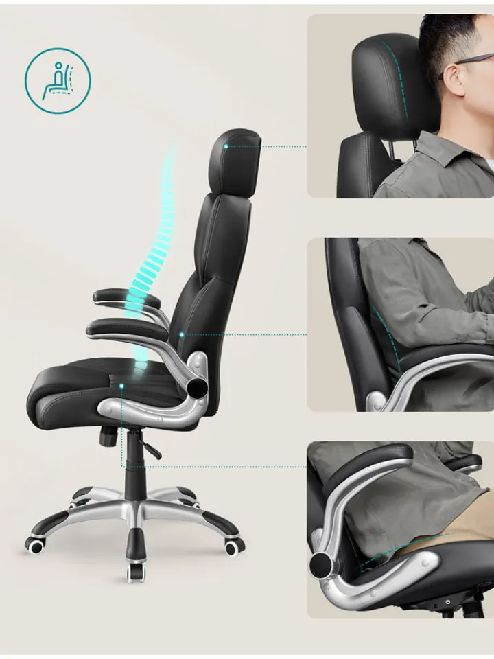 Songmics Sitzmöbel<Bürostuhl in Schwarz - (B)70 x (H)137 cm
